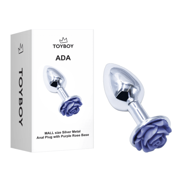 LS-JS-21-toyboy-ada-small-size-metal-anal-plug-with-purple-rose-sex-toy-for-couples