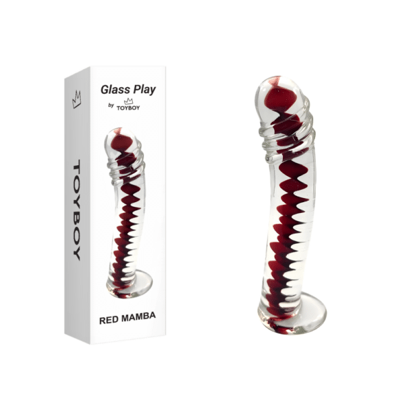 GLASS284-toyboy-red-mamba-realistic-glass-dildo-sex-toy-for-couples-play