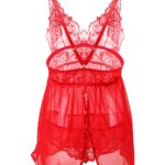 Plus-Size-Elegant-Mesh-Chemise-with-String-Red-85875