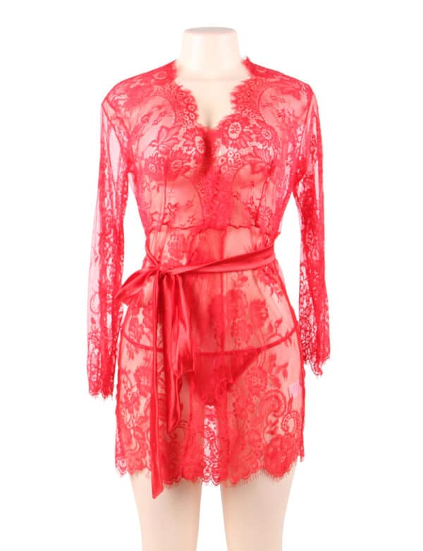 Plus-Size-Floral-Lace-Kimono-with-String-Red-87501 Plus-Size-Floral-Lace-Kimono-with-String-Red-87501