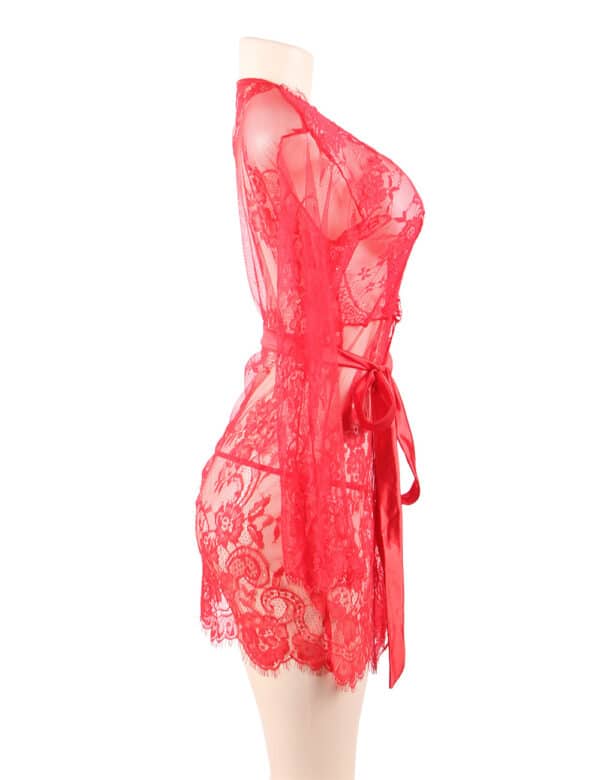 Plus-Size-Floral-Lace-Kimono-with-String-Red-87503 Plus-Size-Floral-Lace-Kimono-with-String-Red-87503