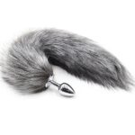 grey-faux-fur-fox-tail-with-metal-butt-plug-small-sex-shop-Nicosia