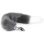 grey-white-tipped-faux-fur-fox-tail-metal-butt-plug-large-sexshop-CY