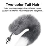 grey-white-tipped-faux-fur-fox-tail-metal-butt-plug-small-sex-shop-Paphos