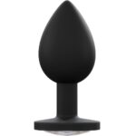 large-black-silicone-butt-plug-with-clear-jewel-sex-shop-Larnaca