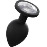 large-black-silicone-butt-plug-with-clear-jewel-sex-shop-Nicosia