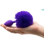 naughty-toys-purple-silicone-bunny-tail-butt-plug-small-sex-shop-Larnaca