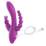 26261-TRIPLE-CANDY-Rabbit-vibrator-with-anal-beaded-silicone-tail-Sex-Shop-Larnaca