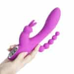 26261-TRIPLE-CANDY-Rabbit-vibrator-with-anal-beaded-silicone-tail-Sex-Shop-Limassol