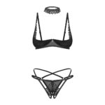 25675-Obsessive-Donarella-Half-Bra-Crotchless-Thong-and-Choker-BLACK-6756-sexshop-Cyprus