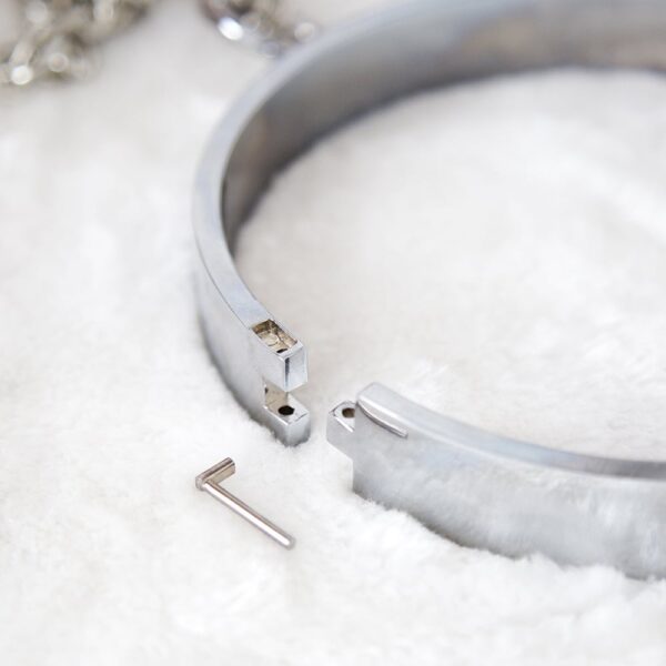 13035-metal-neck-collar-with-clover-black-nipple-clamps-14cm-sex-shop-CY 13035-metal-neck-collar-with-clover-black-nipple-clamps-14cm-sex-shop-CY