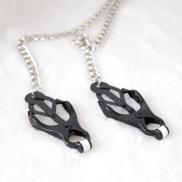 13035-metal-neck-collar-with-clover-black-nipple-clamps-14cm-sex-shop-Larnaca 13035-metal-neck-collar-with-clover-black-nipple-clamps-14cm-sex-shop-Larnaca