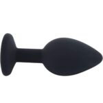 23733-medium-black-silicone-butt-plug-with-clear-jewel-sex-shop-Limassol