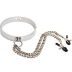 26639-metal-neck-collar-with-adjustable-nipple-clamps-12cm-sex-shop-Paphos