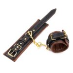 11287-brown-leather-padded-wrist-cuffs-with-golden-chain-LoveShop-Limassol