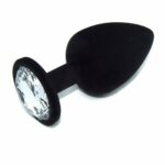 11443-small-black-silicone-butt-plug-with-clear-jewel-sexshop-Cyprus