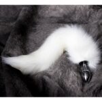 23649-snow-white-fox-tail-with-metal-small-butt-plug-3-cm-Limassol-LoveShop