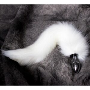 23649-snow-white-fox-tail-with-metal-small-butt-plug-3-cm-Limassol-LoveShop