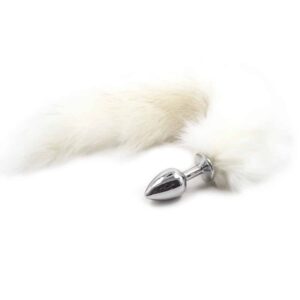 23649-snow-white-fox-tail-with-metal-small-butt-plug-3-cm-sexshop-Paphos
