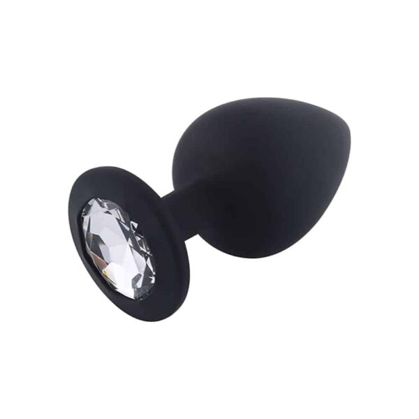 23735-large-black-silicone-butt-plug-with-clear-jewel-Love-Boutique-Limassol