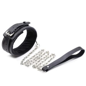14495-naughty-toys-black-leather-collar-with-metal-leash-Love-Shop-Limassol