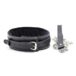 14495-naughty-toys-black-leather-collar-with-metal-leash-sexshop-Pafos