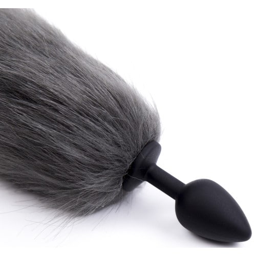 22055-grey_white_tipped_faux_fur_tail_silicone_butt_plug_small_cyprus_sex_shop