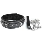 22955-naughty-toys-black-leather-collar-with-gems-and-metal-leash-sexshop-Yermasoyia