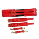 23043-naughty-toys-sexy-red-leather-corset-cuffs-restraints-2pcs-set-Pafos-sexshop