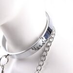 23053-steel-neck-collar-with-chain-leash-medium-size-sexshop-Yermasoyia