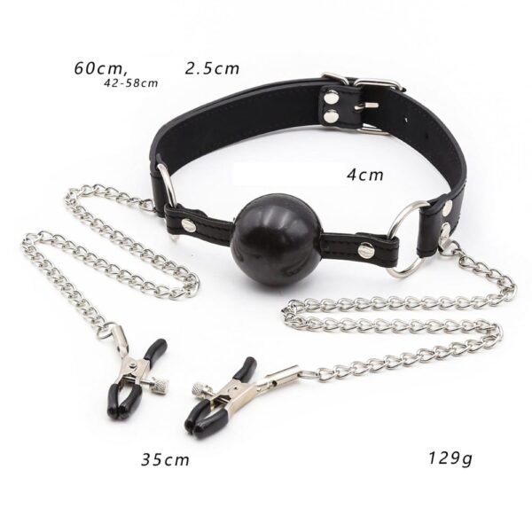 23747-ball-gag-4-cm-with-chained-nipple-clamps-sexshop-Ayia-Napa