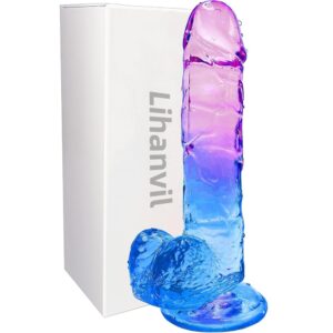 EK-SL002-M-toybox-realistic-cock-and-balls-dildo-blue-purple-gradient-color-sex-toy