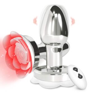 toyboy-remote-controlled-vibrating-rose-metal-anal-plug-illuminated-light-up-base