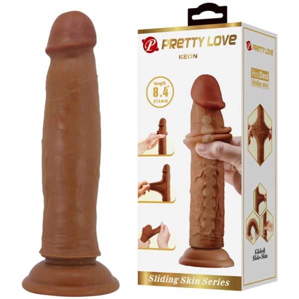 26966-pretty-love-keon-brown-realistic-dildo-with-suction-21-4-x-4-4-cm-sex-toys-cyprus