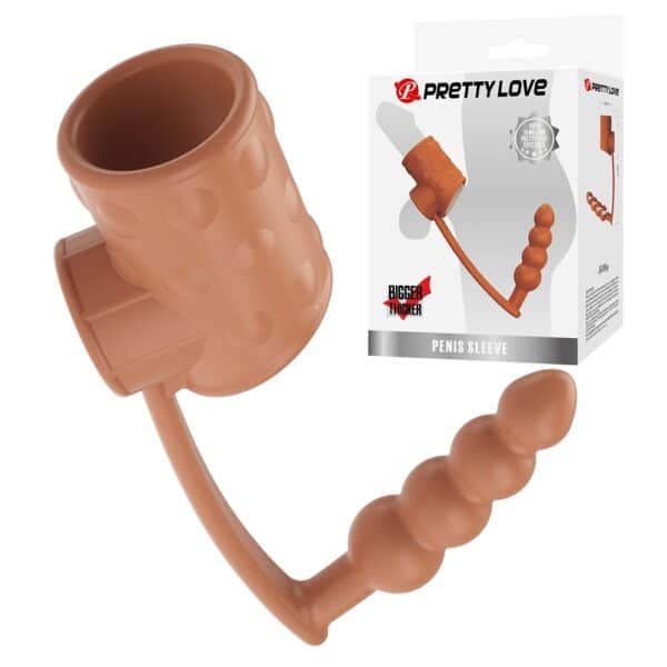 26979-pretty-love-rilley-penis-sleeve-with-butt-plug-brown-sex-toys-cyprus