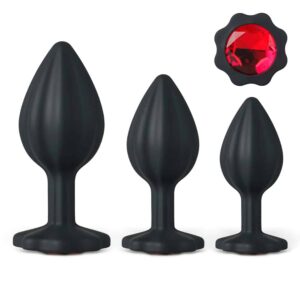 EK-LS-GJ-87-toybox-black-3-piece-butt-plug-set-with-red-diamond-sex-shop-larnaka
