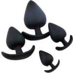 EKXW003-toyboy-black-silicone-butt-plug-set-4-pcs-sex-toy-shop