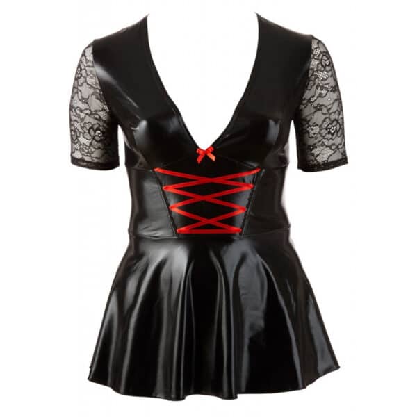 Plus-Size-Wetlook-Dress-with-Lace-Insert-77287