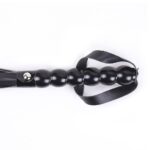 11095-naughty-toys-black-leather-flogger-whips-with-beaded-handle-65-cm-loveshop-Limassol