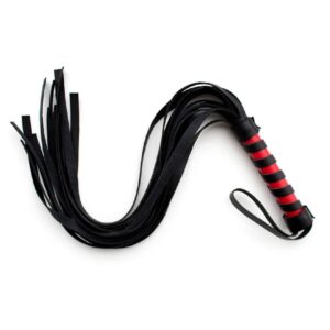11375-naughty-toys-cat-fifteen-tails-black-red-leather-flogger-whip-sexshop-Larnaca