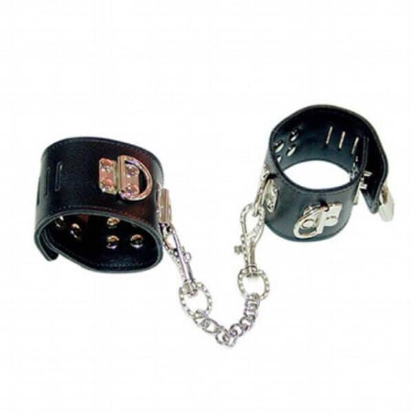 Black-leather-leg-ankle-restrains-with-chain-loveshop-cy