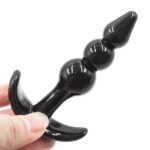 small-soft-anal-triple-beads-butt-plug-black-9-cm-Larnaca-sexshop