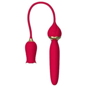 17813-silicone-clit-suction-rose-with-thrusting-wand-vibrator-loveshop-cy