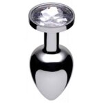 Stainless-steel-Jewel-Butt-plug-White-diamond-Medium-size-sexshop-Limassol