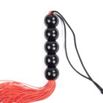 red-silicone-flogger-with-5-beads-handle-36-cm-Limassol-sexshop