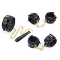 bondage-black-gold-leather-set-ankle-wrist-loveshop-cy