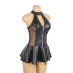 ΕΚ-R81347-1-BLACK-GARTER-MINI-DRESS-black-faux-leather-lace-garter-mini-dress-sex-shop-cy