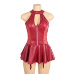 ΕΚ-R81347-2-RED-GARTER-MINI-DRESS-red-faux-leather-lace-garter-mini-dress-sex-shop-germasogia