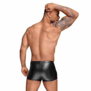 12201-Noir-Handmade-Powerwetlook-Short-with-PVC-pleats-sexshop-larnaca