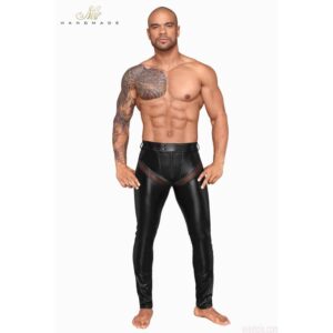 12217-Noir-Handmade-Powerwetlook-Long-Pants-with-Net-Insert-sexshop-limassol